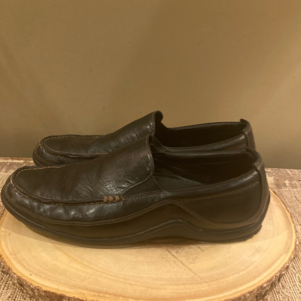 Mens Cole Haan Tucker Venetian Black Leather Slip On Loafers Shoes US Size 10.5